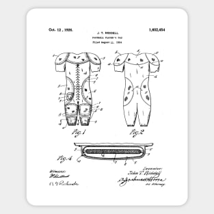 Football Pads Patent - Football Player Coach Team Art - White Sticker